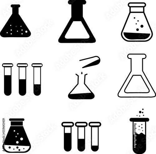 flask vector icon set illustration on white background..eps