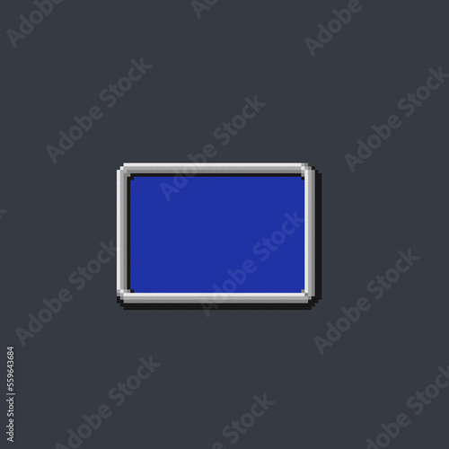 blue blank frame in pixel art style