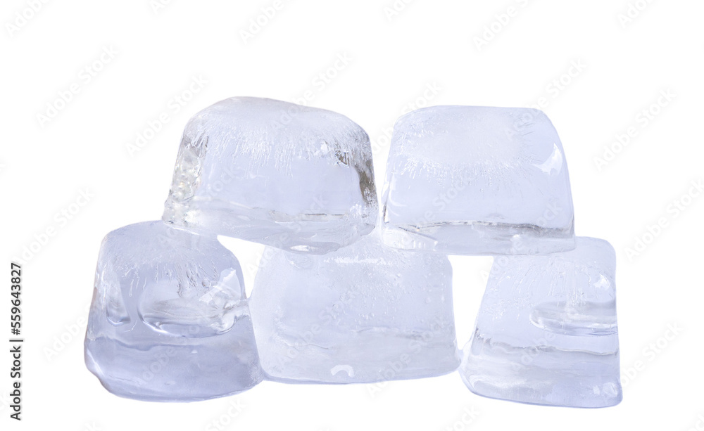 Five ice cubes, stacked. Isolated. Five ice cubes, stacked. Isolated.