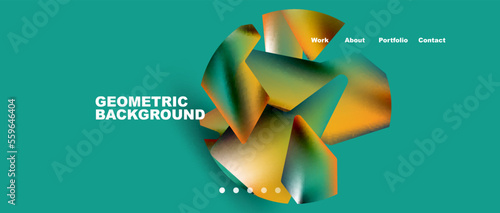 Landing page background template. Abstract geometric shapes composition. Vector illustration for wallpaper, banner, background