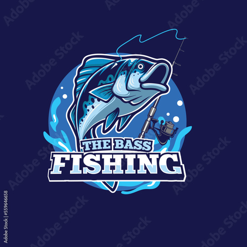 largemouth bass fish mascot logo