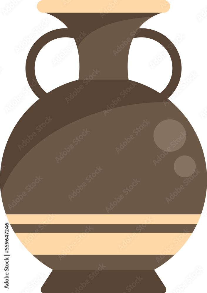 Roman amphora icon flat vector. Vase pot. Art museum isolated