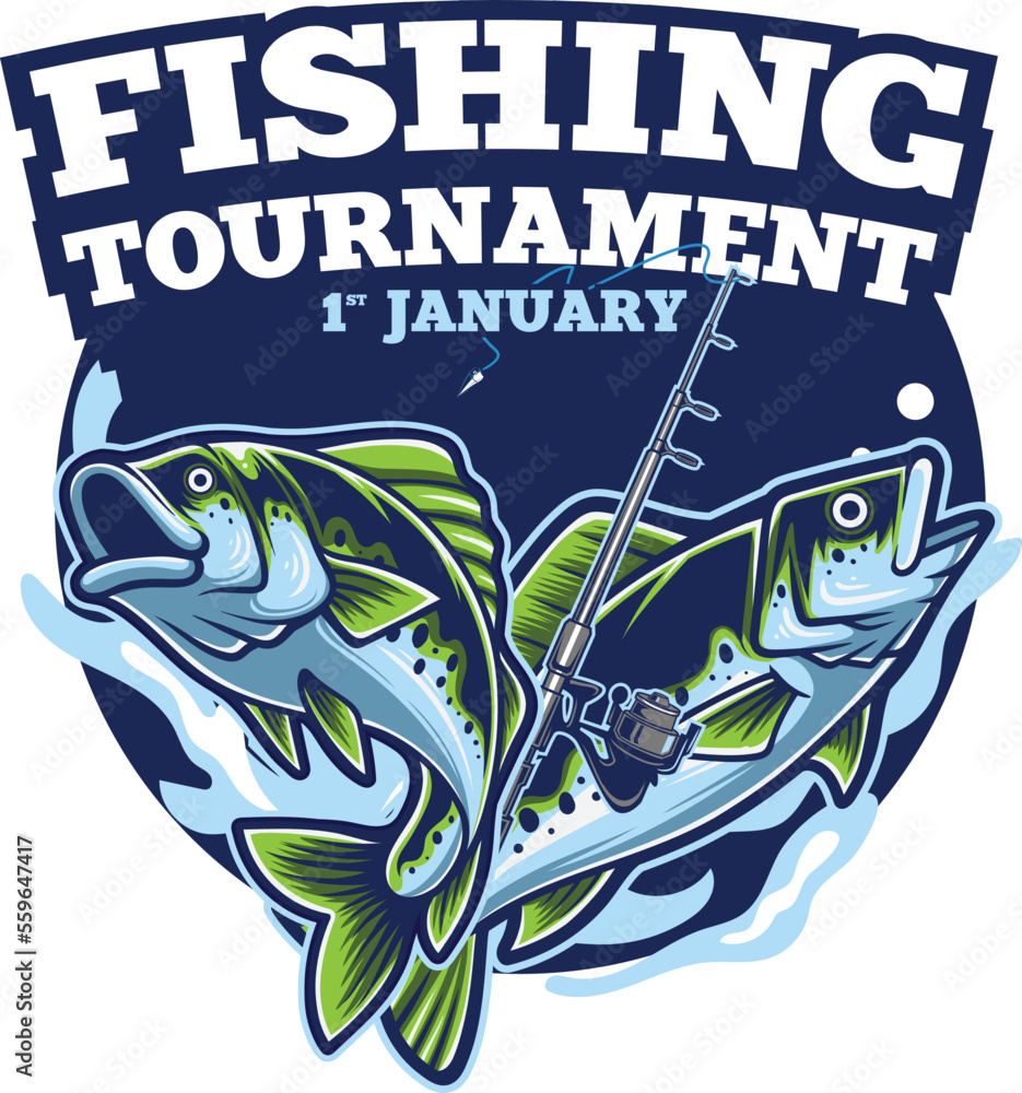 largemouth bass fish badge logo tournament largemouth bass fish badge logo tournament