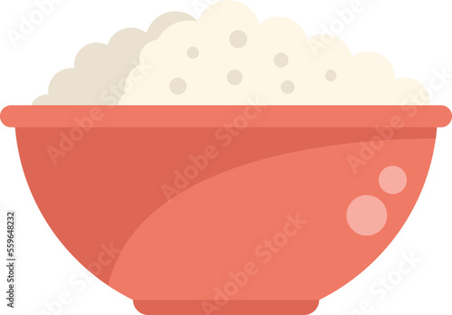 Milk cream bowl icon flat vector. Food production. Cow dairy isolated