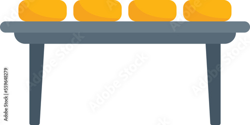 Cheese line icon flat vector. Milk factory. Bucket process isolated