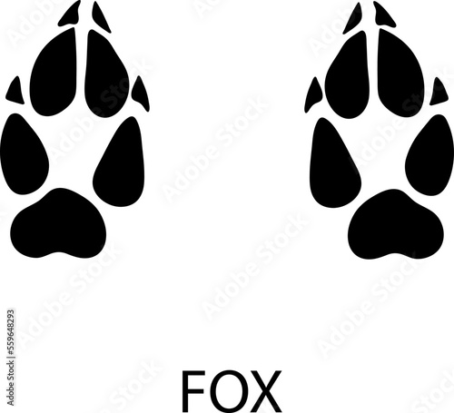 Fox foot print illustration on white background..eps