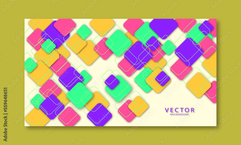 Beautiful colorful and rectangular shape for design background