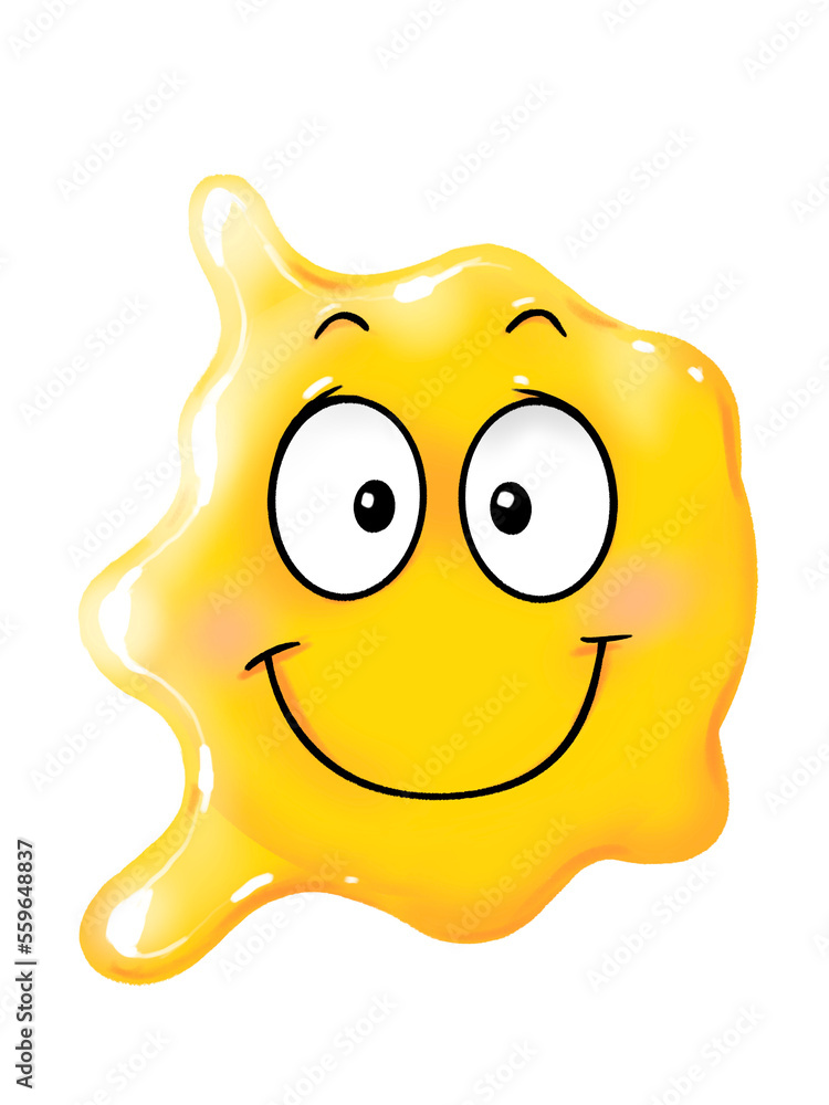 round cartoon face and various shapes show facial expressions and ...
