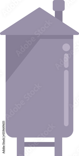 Factory icon flat vector. Cheese production. Cow food isolated