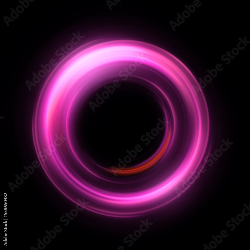 pink circle ring on black background