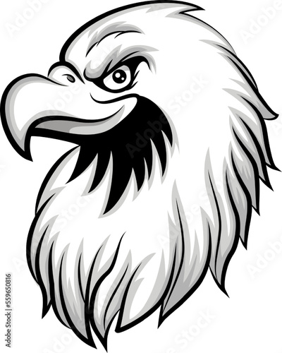 Cute eagle head cartoon mascot design