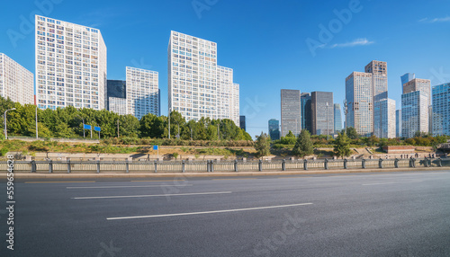 The skyline of modern urban architecture and highways in Beijing, the capital of China © q