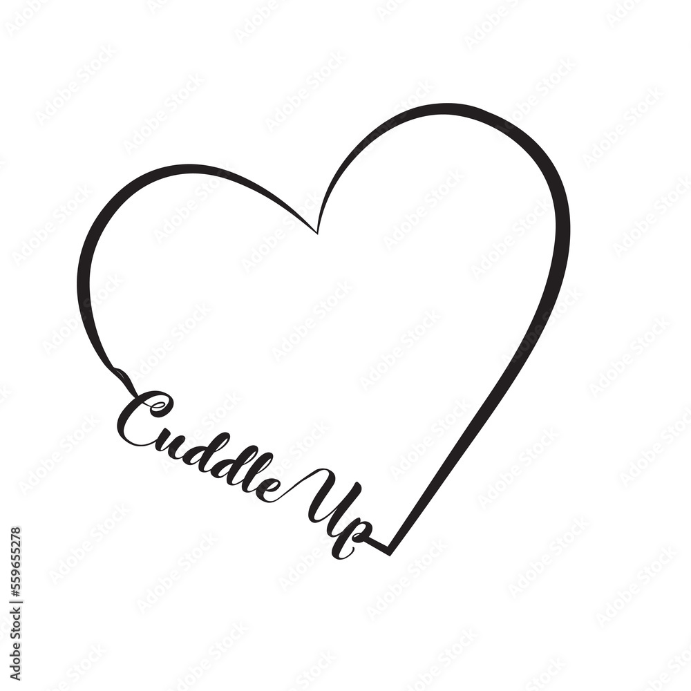 Heart with text Cuddle Up Heart with text Cuddle Up