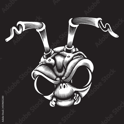 alien monster head vector 