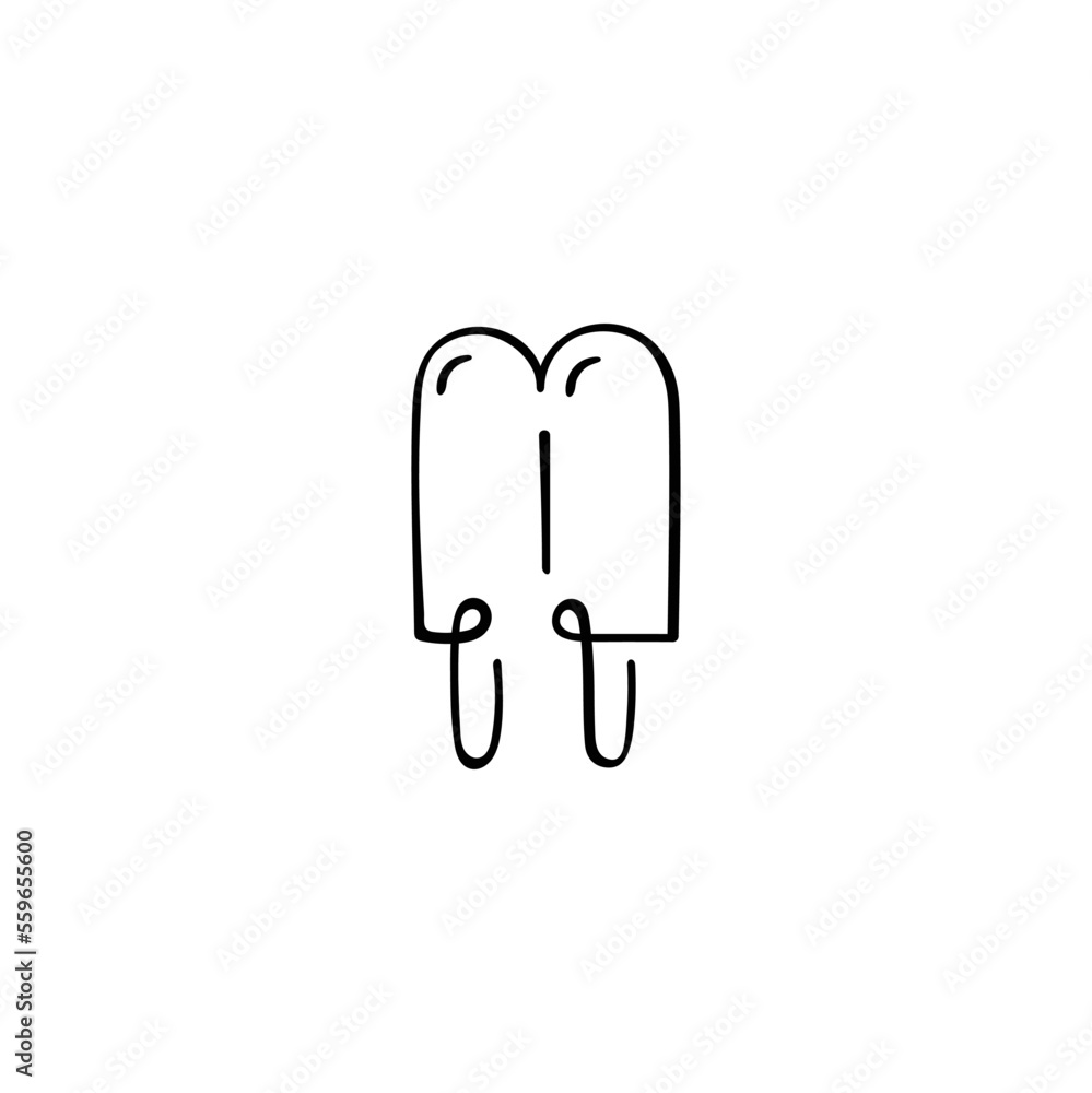 Double Popsicle Line Style Icon Design Double Popsicle Line Style Icon Design