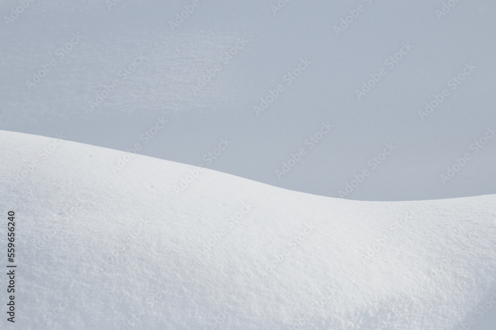Abstract curve fresh white soft snow winter landscape background