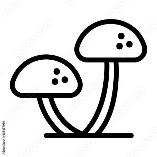 fungus line icon