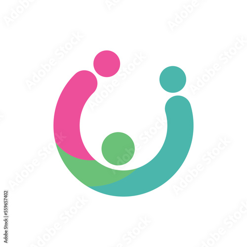 Abstract People symbol, togetherness and community concept design photo