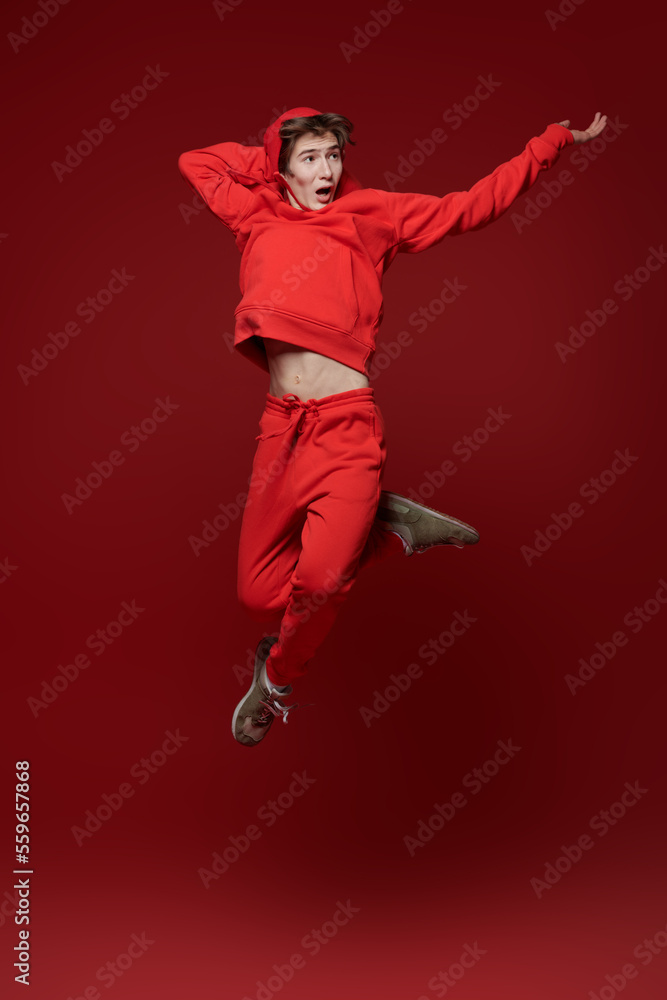 active jumping boy