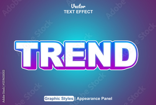 trend text effect with graphic style and editable.