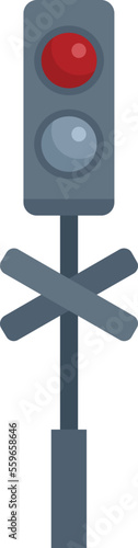 Caution control icon flat vector. Road train. Safety traffic isolated