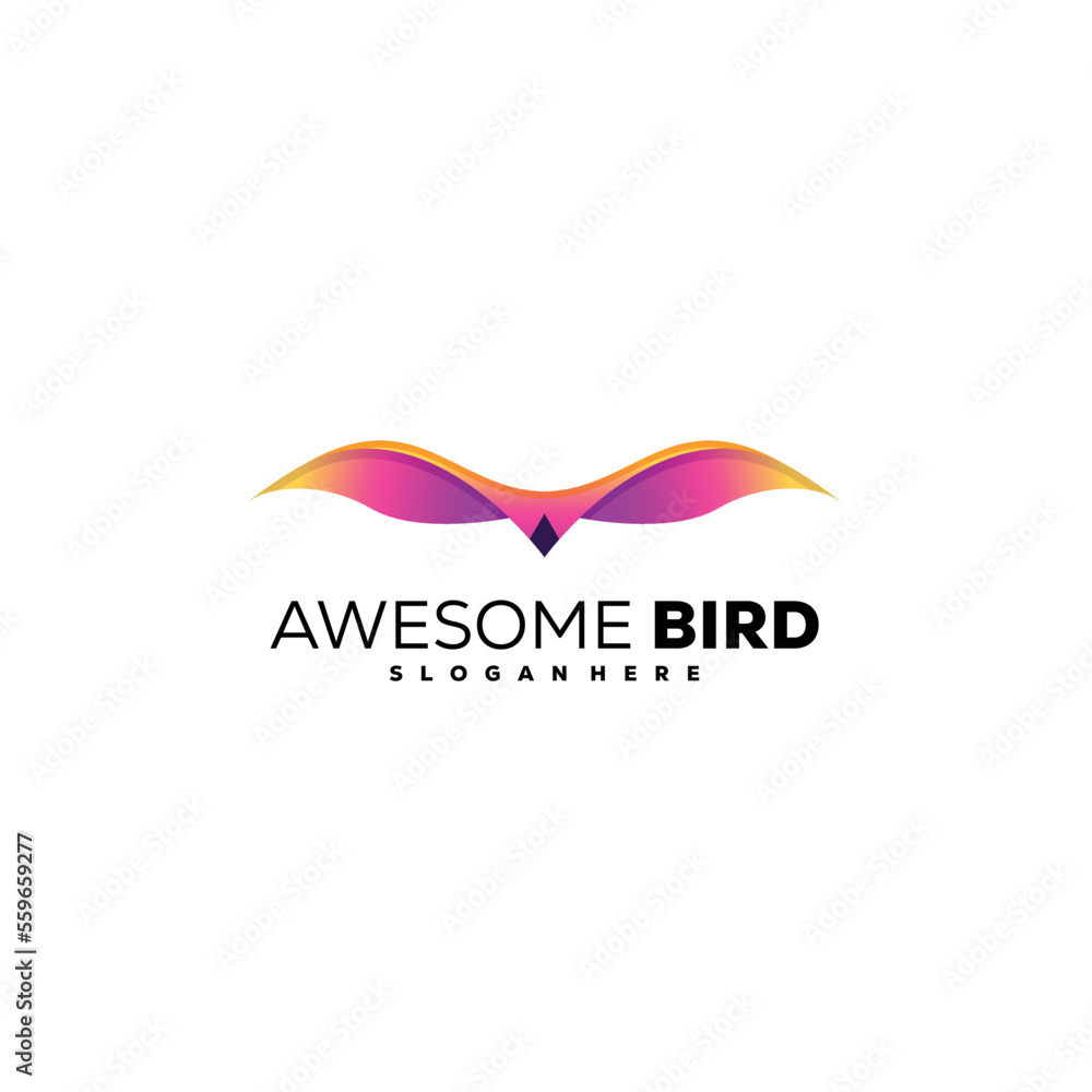 Fototapeta premium bird logo color design gradient template