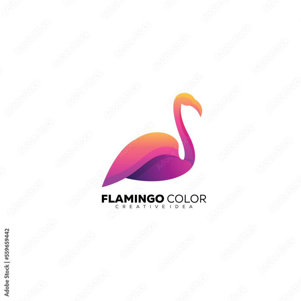flamingo colorful logo design template flamingo colorful logo design template