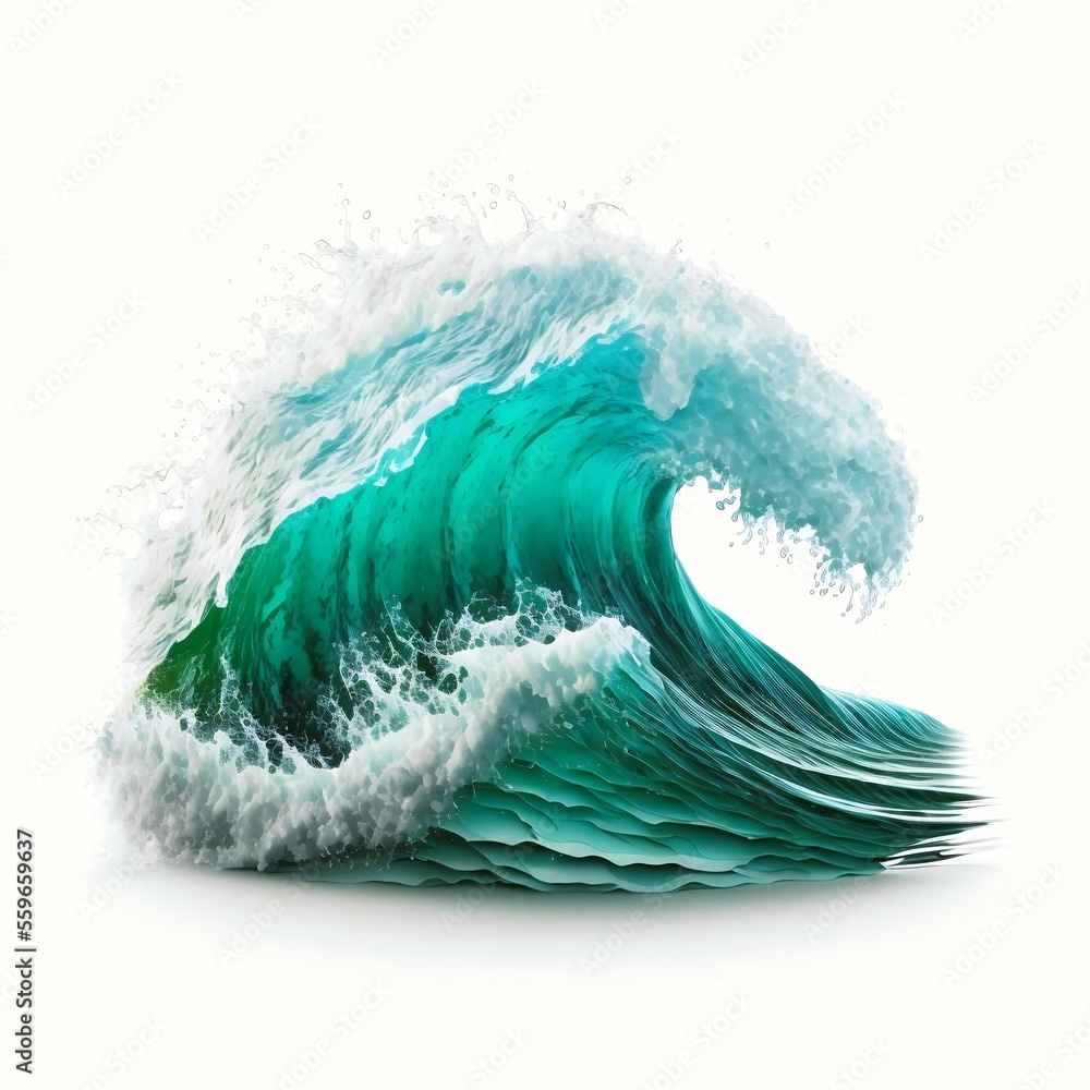 Water sea ocean wave isolated on white background Stock Illustration