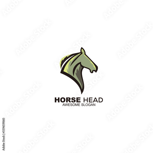 head horse design vector logo template icon