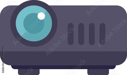 Movie projector icon flat vector. Video montage. Motion edit isolated