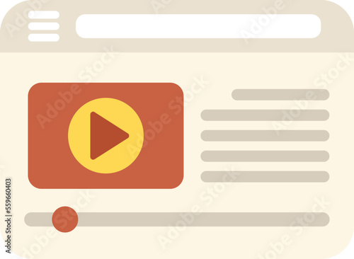 Video sound clip icon flat vector. Film movie. Footage editor isolated