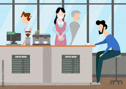coffee shop illustration flat design victor