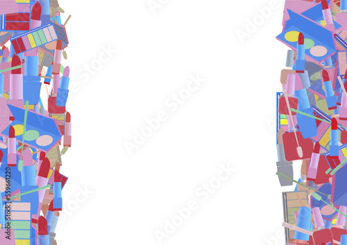 Background pattern abstract design texture. Vertical seamless stripes. Border frame, transparent background. Theme is about tones, cosmetics, pomatum, ointment, beauty, parlor, makeup, powder