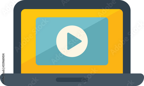 Free Download Laptop movie edit icon flat vector. Video film. Motion clip isolated - GFXLoad