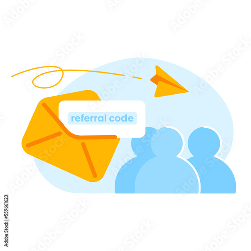 share, refer a friend, referral program concept illustration flat design vector eps10. modern graphic element for landing page, empty state ui, infographic, icon