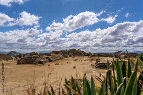 Beautiful view of the ancient ruins of the Mayan city of Monte Alban. photo