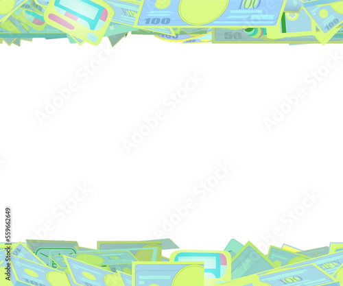 Background pattern abstract design texture. Horizontal seamless stripes. Border frame, transparent background. Theme is about video, banknote, cassette, prosperity, magnetola, dollars