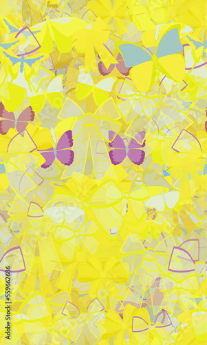Background pattern abstract design texture. Seamless. Theme is about beautiful, repeat, embellishment, wing, vector, colorful, art, gorgeous, various, silhouette, drawing, Monarch, decoration