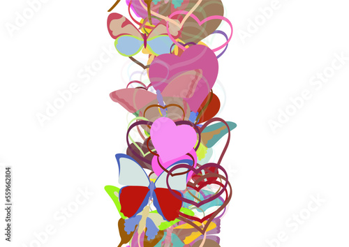 Background pattern abstract design texture. Vertical seamless stripe. Border frame, transparent background. Theme is about decoration, gorgeous, relations, spring, design, graphic, repeat