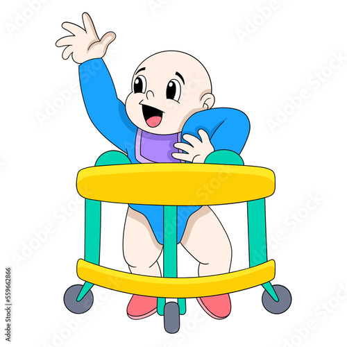 baby boy is wanting to be carried in the stroller