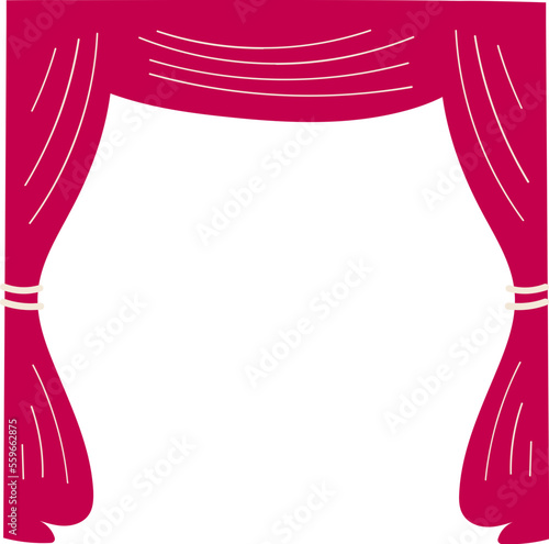 Red theater curtains illustration