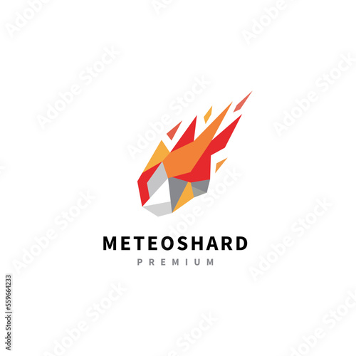 meteor shard logo design illustration with geometric style