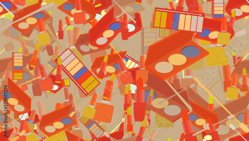 Background pattern abstract design texture. Seamless. Theme is about cosmetology, toiletry, makeup, pomade, cosmetics, powder, pomatum, maquillage, parlor, ointment, tones, salon, nail polish
