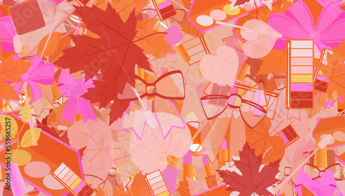 Background pattern abstract design texture. Seamless. Theme is about cosmetics, parks, toiletry, nail polish, adornment, maple, tree, ointment, decoration, flora, birch, nature, beech