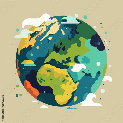 save planet earth globe Low poly design illustration, mother green nature icon