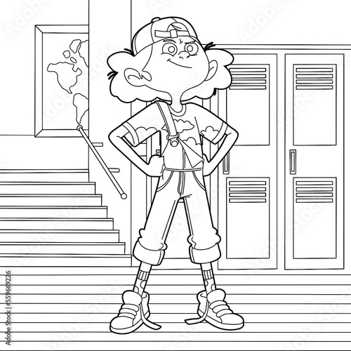 Children coloring book the boy in the clash