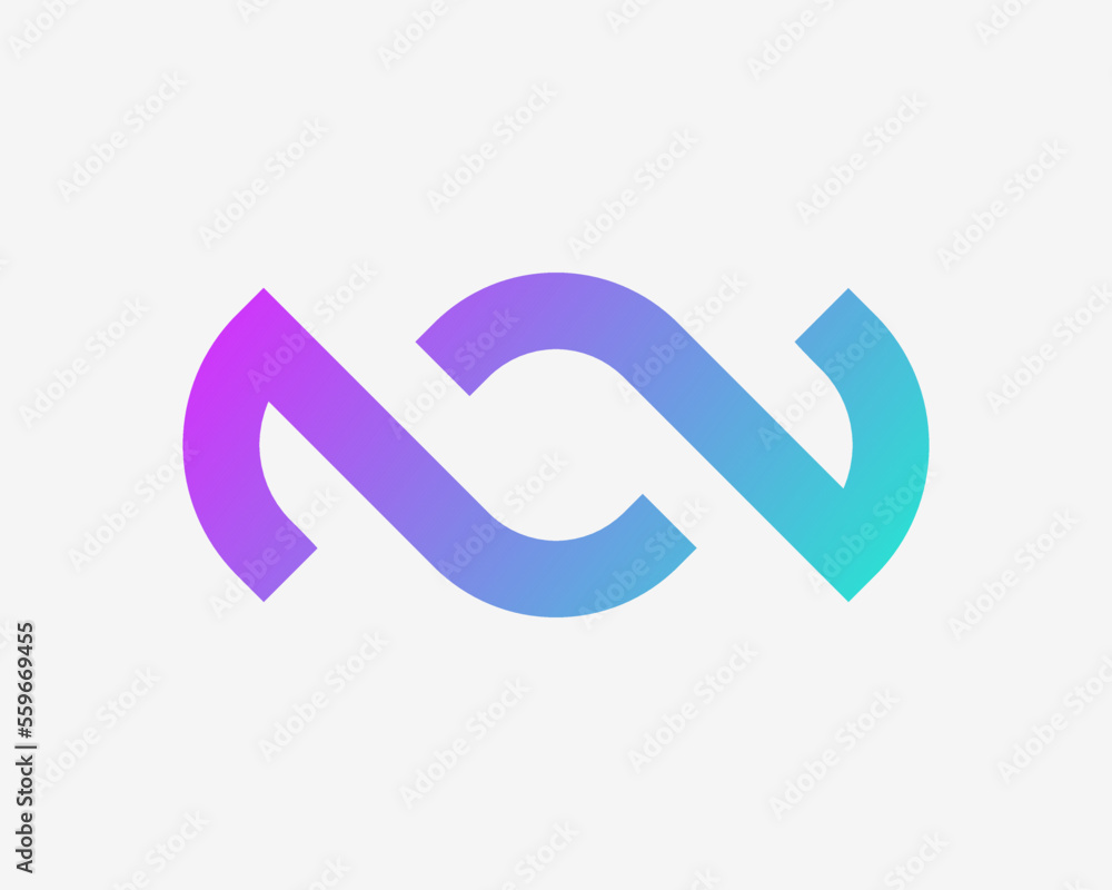 Fototapeta premium Infinity Endless Infinite Loop Limitless Eternity Mobius Simple Minimal Colorful Vector Logo Design