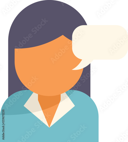 Customer talk icon flat vector. Work online. Hotline client isolated