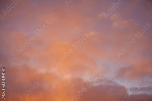 Fototapeta Naklejka Na Ścianę i Meble -  Colorful pink clouds in the sky at sunrise or sunset. Natural natural background.