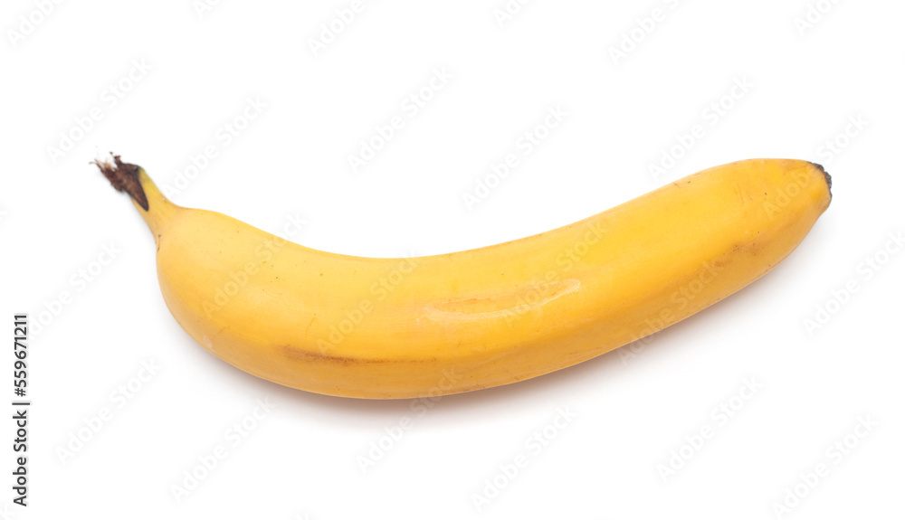Yellow ripe banana isolated on white background